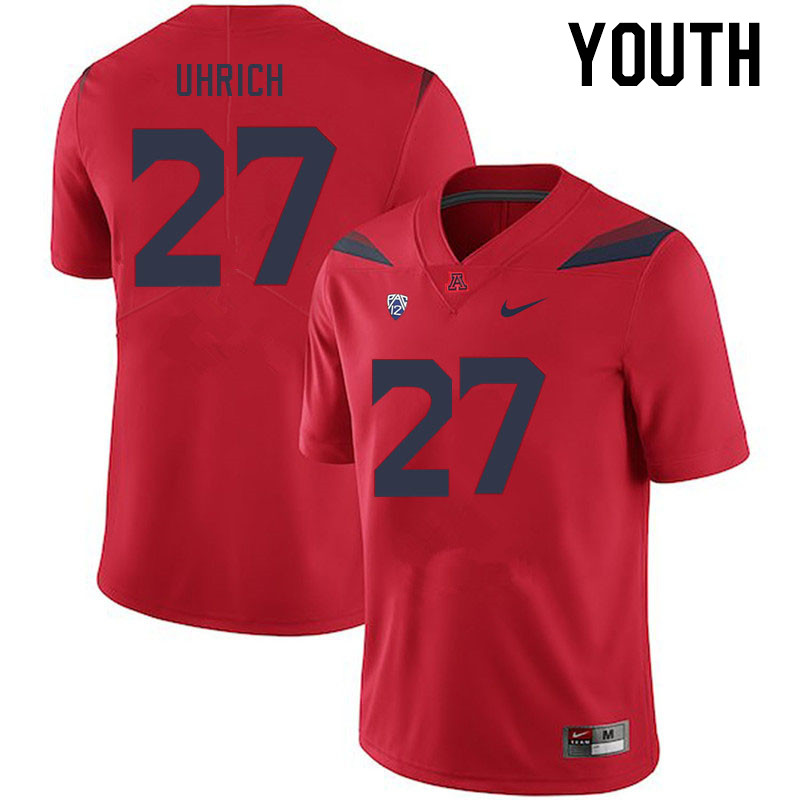 Youth #27 Will Uhrich Arizona Wildcats College Football Jerseys Stitched-Red